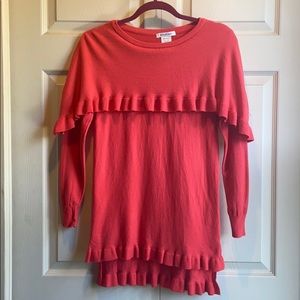 Coral/Orange Ruffle Sweater